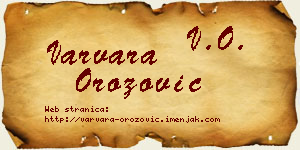 Varvara Orozović vizit kartica